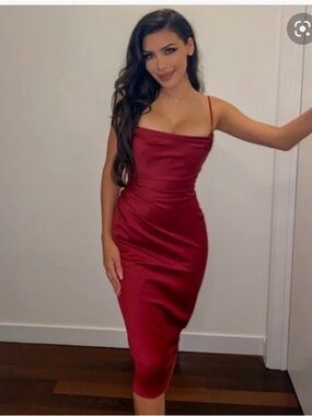 alessia asymmetric feather trim midi dress House of CB Alessia Lime Midi Dress – Taite Ro main image 0